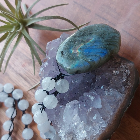Labradorite Necklace, Quartz Necklace by Rust Belt Raised - Picture 7 of 16